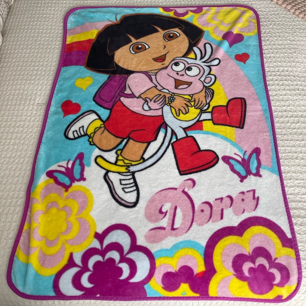 Vintage Dora the Explorer Toddler Blanket